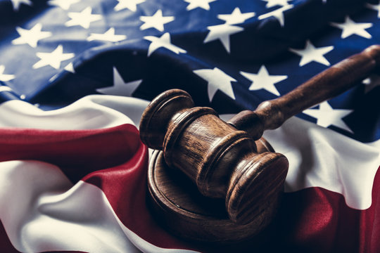 american flag with gavel